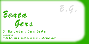 beata gers business card